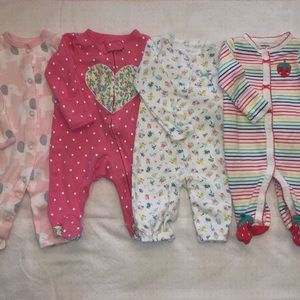Baby Girl's Carter's NB Sleeper Bundle Lot